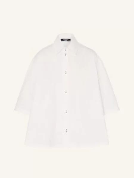 Jacquemus Koszula La Chemise Triangle Comfort Fit Z Rękawem weiss biała