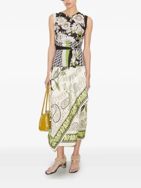 Top Tory Burch de mătase maro