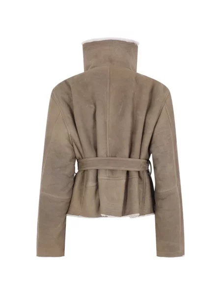 Cu centură decupat geacă Rick Owens din piele de oaie