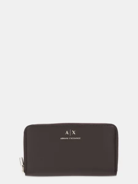 Портмоне Armani Exchange кафяво