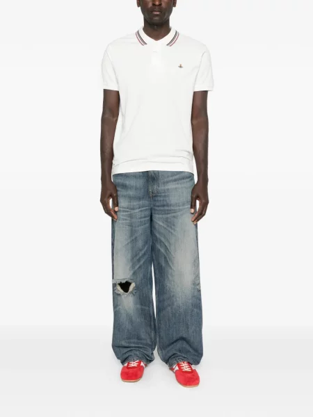 Ριγέ polo Vivienne Westwood λευκό
