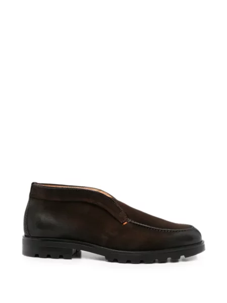 Pantofi loafer Santoni din piele maro