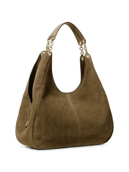 Велурена чанта Michael Kors зелено