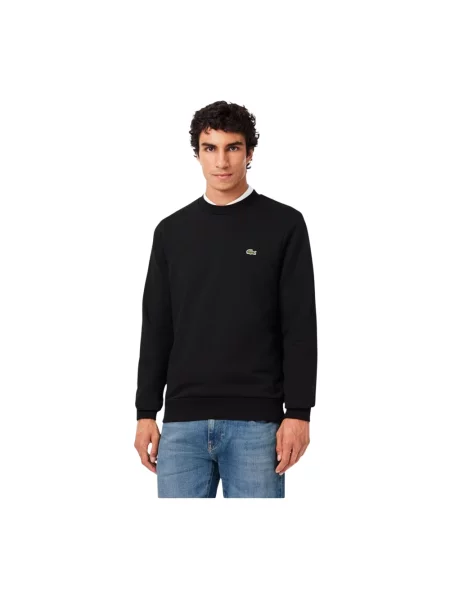 Bluza Lacoste z długim rękawem polarowa czarna