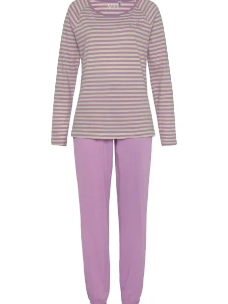 VIVANCE Pijama crem / mov orhidee