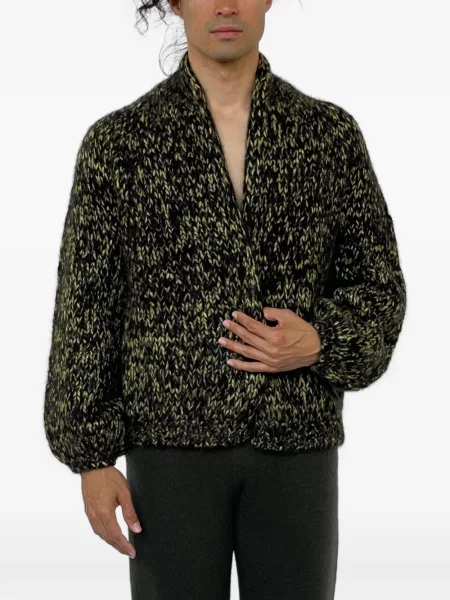 Cardigan Frenckenberger tricotate chunky cu rever negru