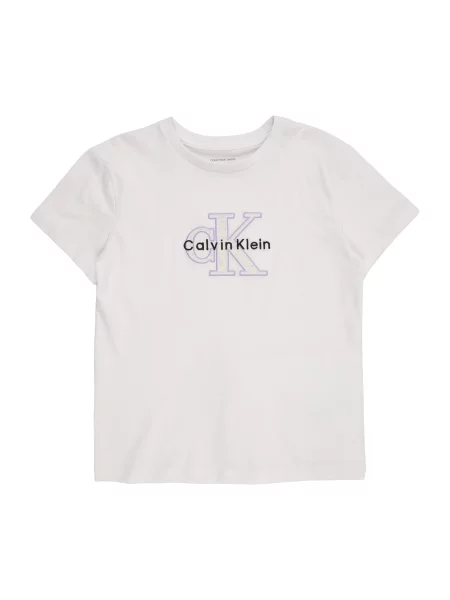 Calvin Klein Jeans Tričko fialová / čierna biela
