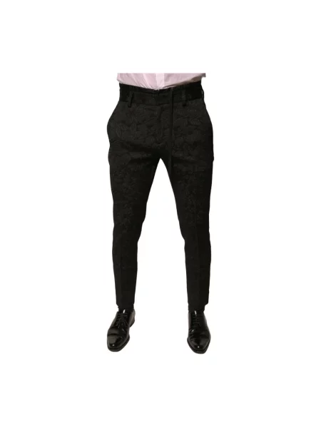 Spodnie Dolce And Gabbana w kwiatki czarne