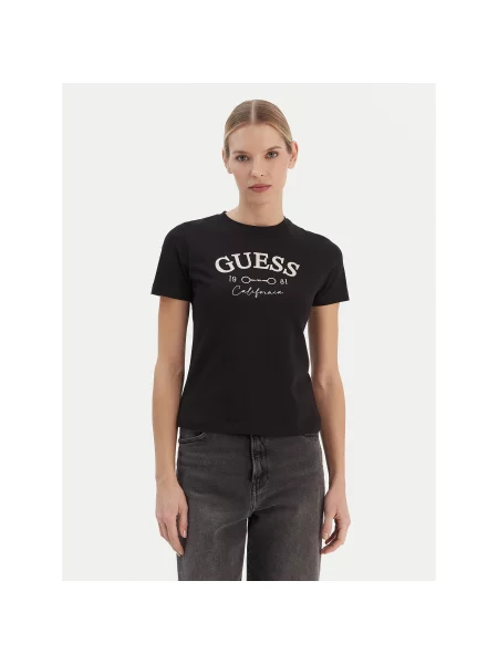 Guess Marškinėliai Regular Fit juoda