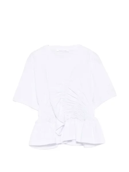 Tricou Cecilie Bahnsen cu volane alb
