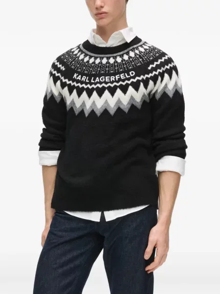 Pulover Karl Lagerfeld tricotate negru