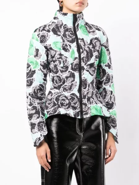 Květinová bunda Natasha Zinko s potiskem zelená