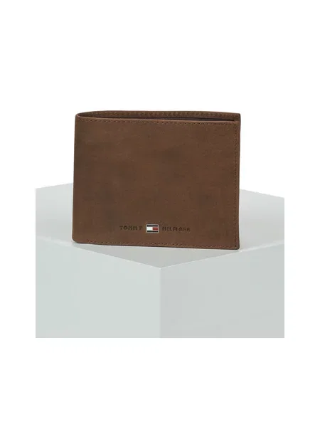TOMMY HILFIGER Denarnica Johnson mornarska / čokolada / rdeča / bela rjava