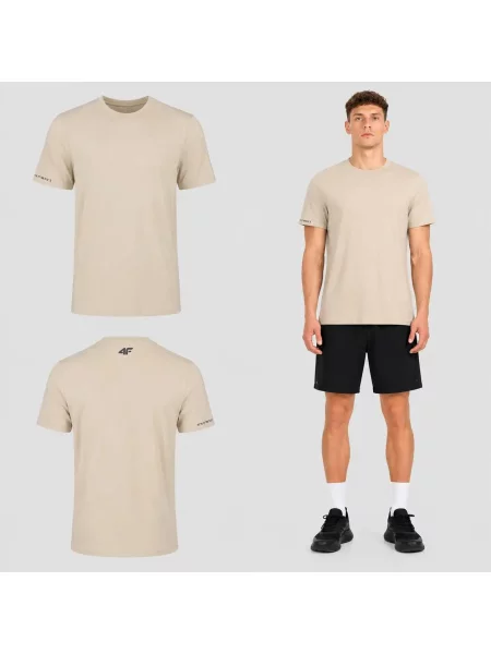 KOSZULKA 4F T-SHIRT SPORTOWY NA CO DZIEŃ beżowa
