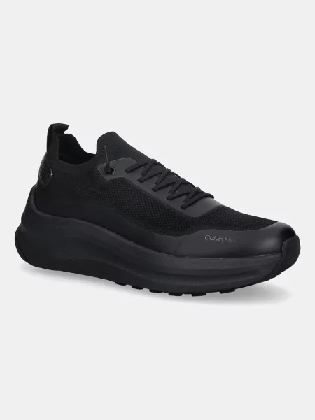 Sneakersy Calvin Klein Chunky Runner Lace Up Sock Knit čierna