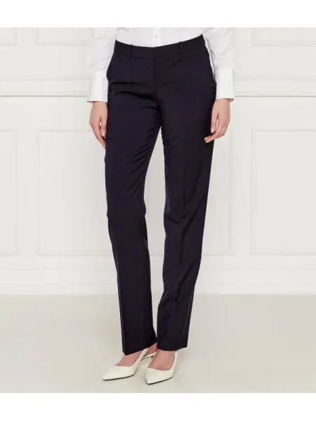 BOSS BLACK de lână pantaloni tameah negru