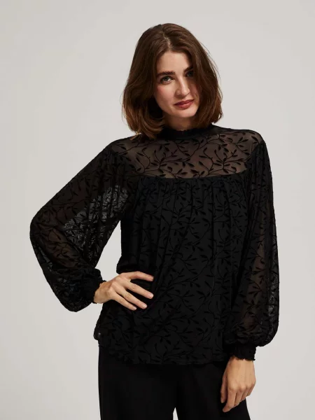 Koszula Marisse z rękawami balonowymi czarna