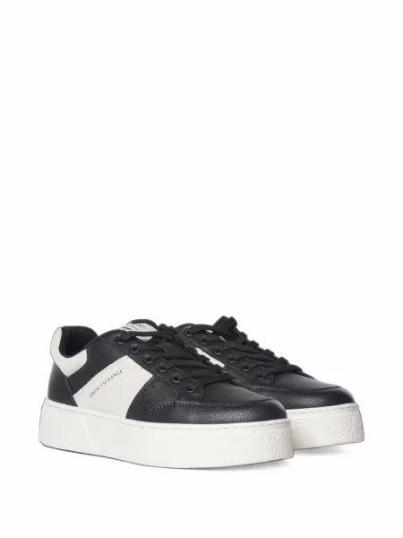 Sneakerși Armani Exchange cu imagine negru