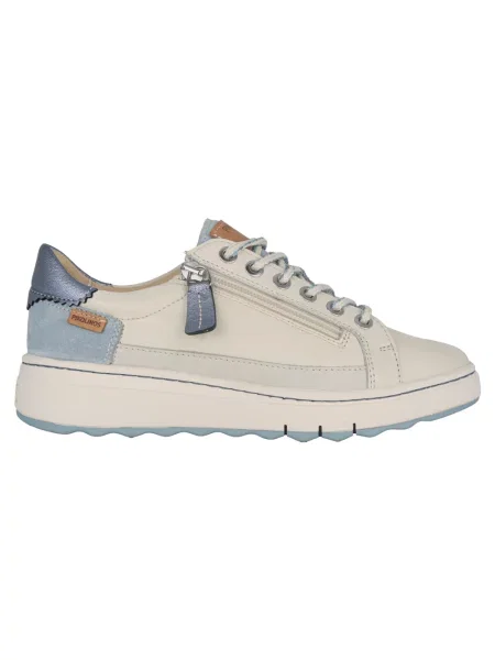 Sneakersy Pikolinos sznurowane skórzane beżowe