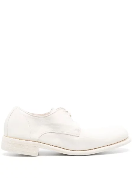 Pantofi derby Guidi din piele alb