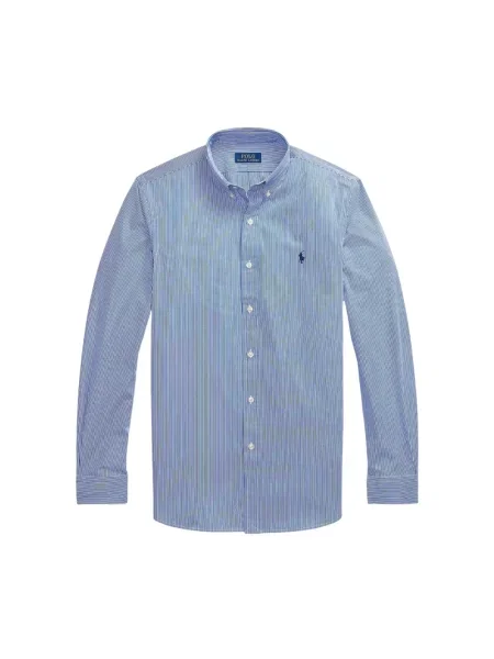 Koszula Polo Ralph Lauren casual z logo popelinowa niebieska