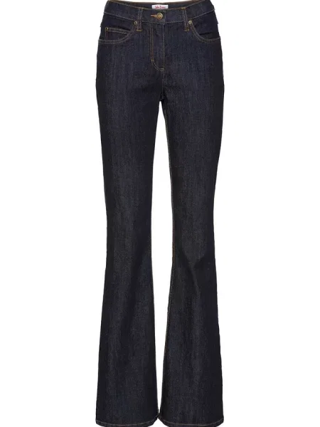Jeansy ze stretchem o kroju bootcut mid waist niebieskie