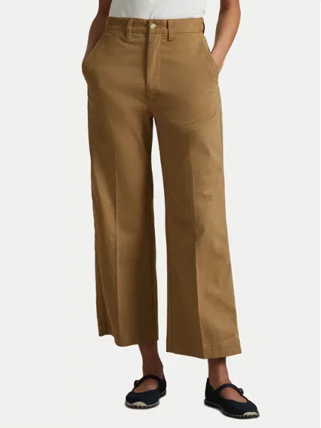 Polo Ralph Lauren Hlače Wide Leg bež