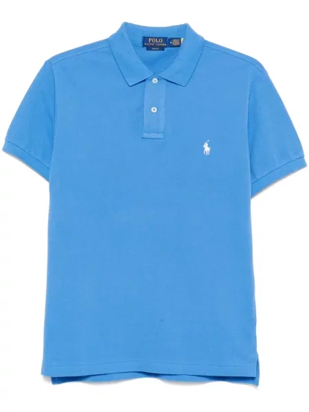 Поло тениска Polo Ralph Lauren на райета бродирана синьо