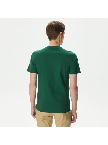 Lacoste Koszulka O Regularnym Kroju Z Nadrukiem Przy Dekolcie zielony