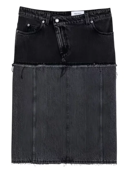 Fustă midi Alexander Mcqueen până la genunchi negru