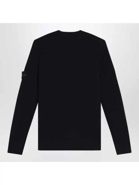 Sweter Stone Island z okrągłym dekoltem z kamieniami niebieski