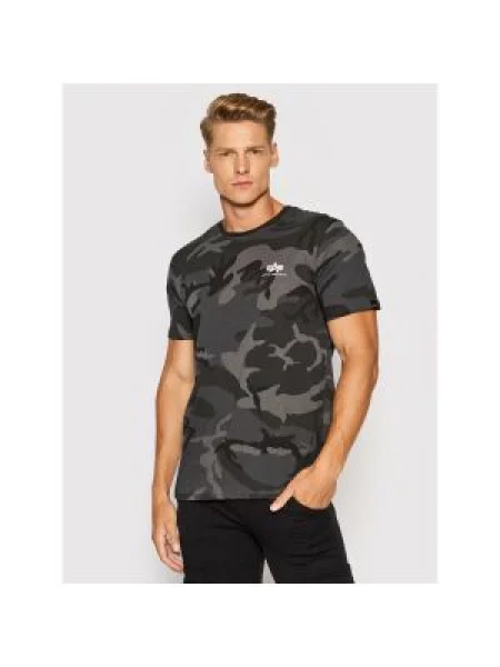 Marškinėliai Alpha Industries Backprint T Camo Black Camo juoda