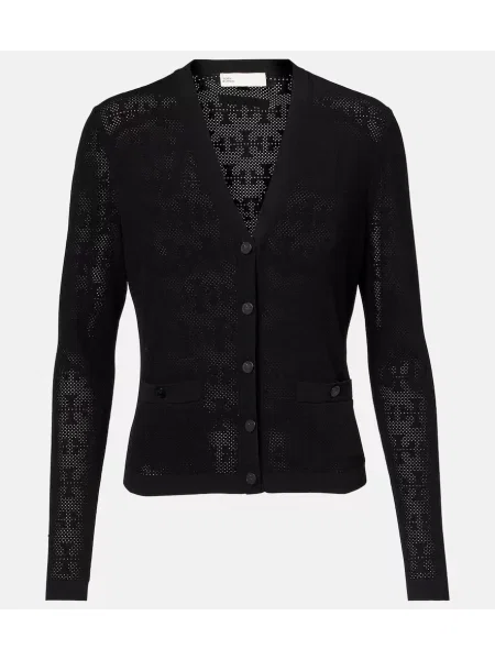 Cardigan Tory Burch din jacard negru
