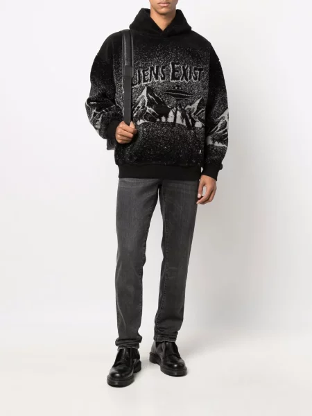 Hoodie Diesel με σχέδιο μαύρο