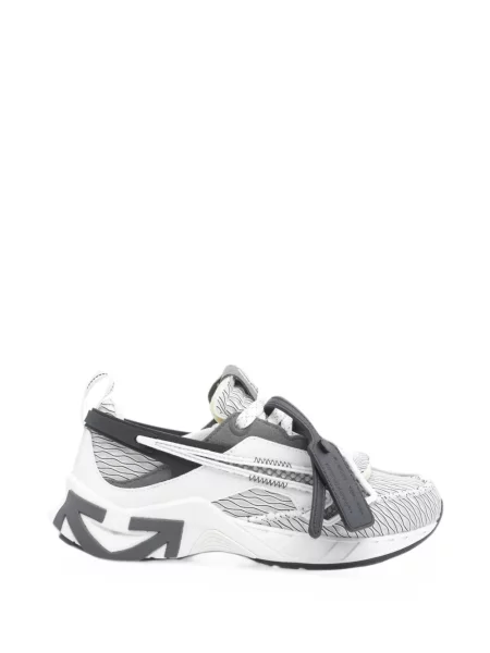 Sneakerși Off-white cu șireturi din dantelă alb