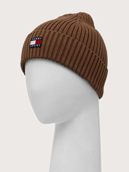 Tommy Jeans czapka beanie brązowa