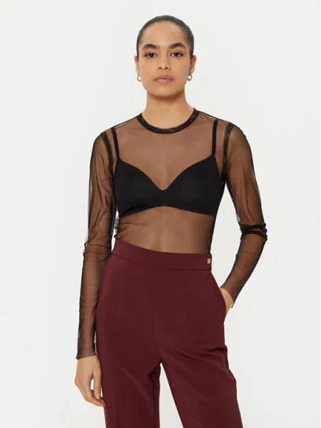 MAX&Co. bluză femei cu imprimeu negru