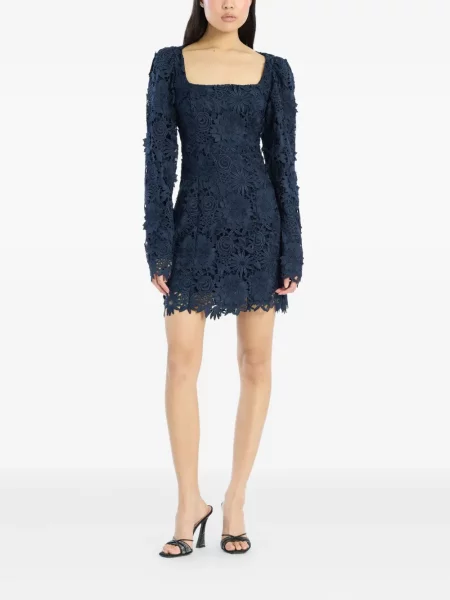 Rochie mini Rotate Birger Christensen din dantelă de costum albastru