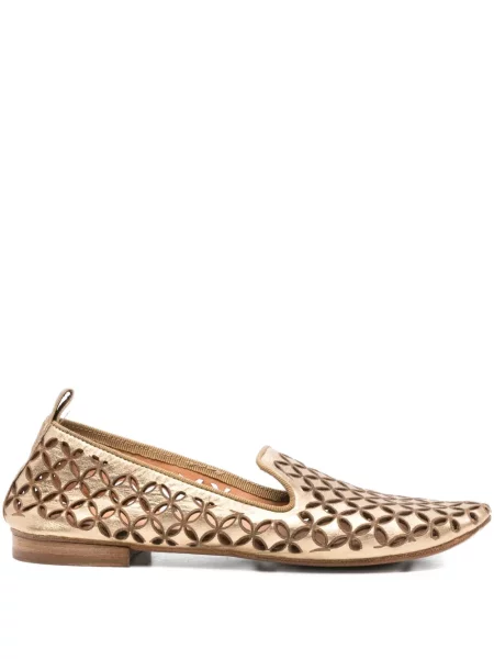 Pantofi loafer Kudeta din piele auriu