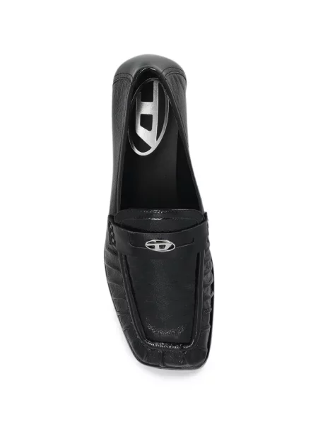 Pantofi cu toc Diesel din piele de lac cu chihlimbar negru