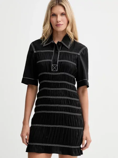 Nanushka rochie mini drept negru