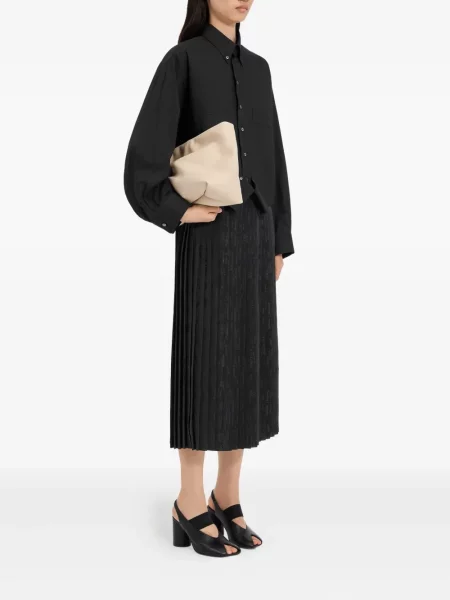 Μακρύς πουκάμισο Mm6 Maison Margiela μαύρο