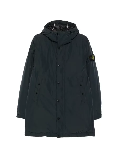 Geacă Stone Island cu glugă cu strasuri albastru