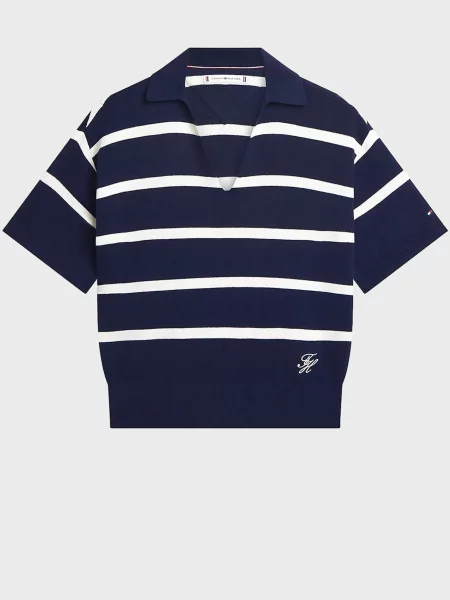 Поло Tommy Hilfiger в полоску синее