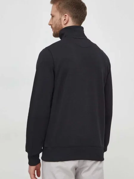 Kötött félig cipzáras szvetter Gant fekete