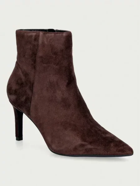 Dune London botine pentru femei din piele întoarsă Obsessively maro