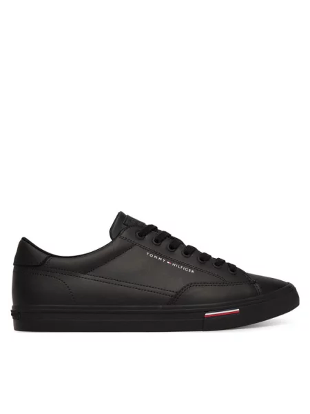 Sneakerși Tommy Hilfiger din dantelă negru