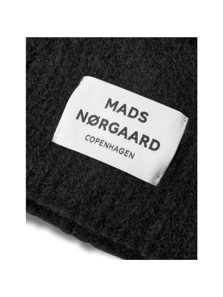 Czapka Mads Norgaard wełniana ze sznurkiem czarna