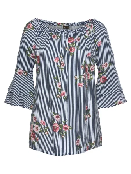 LASCANA Bluza zelena / roza bela