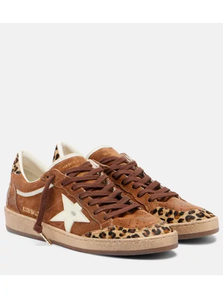 Sneakerși Golden Goose Ball Star din piele de căprioară auriu